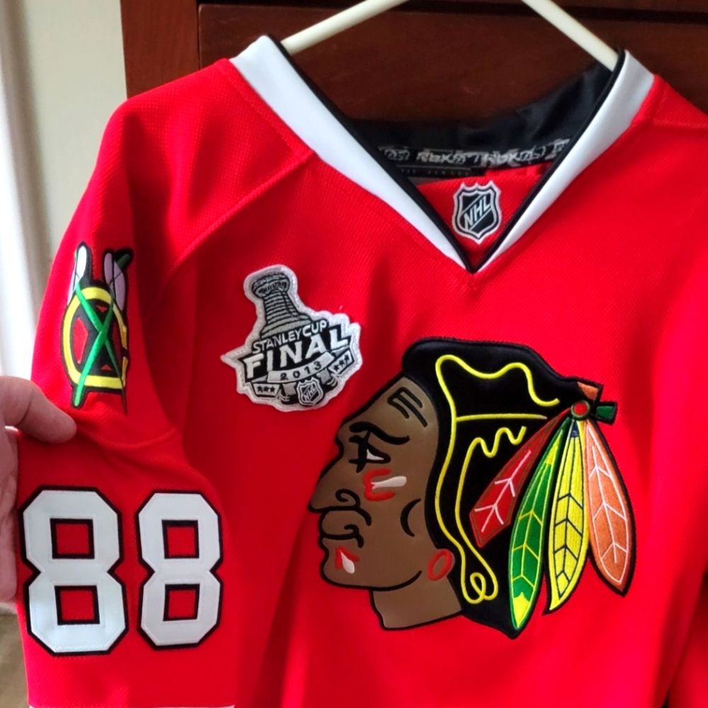 Chicago Blackhawks NHL Red and White Jersey with Center Ice Tag No# 88 KANE